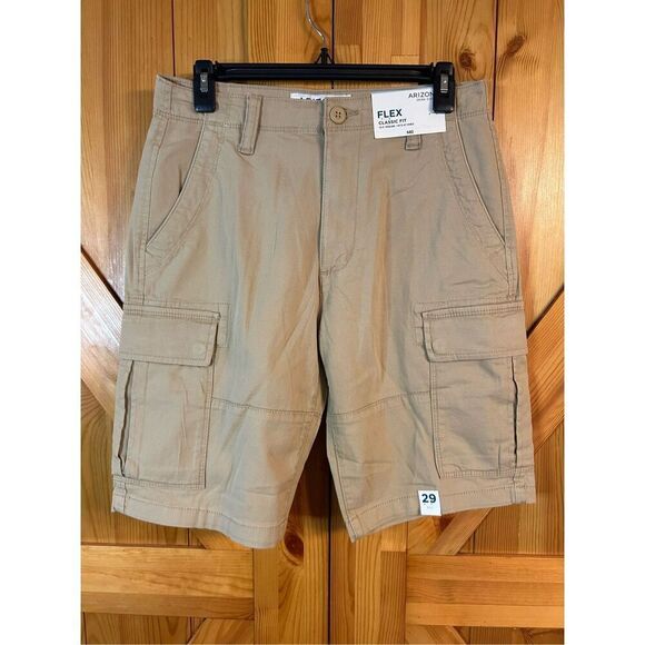 Arizona Jean Co Men’s Flex Classic Fit Cargo Shorts in Khaki Color Size 29 nwt ( - Picture 1 of 7